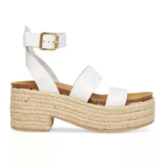 Steve Madden Kelton Espadrille Platform Sandal white size 7