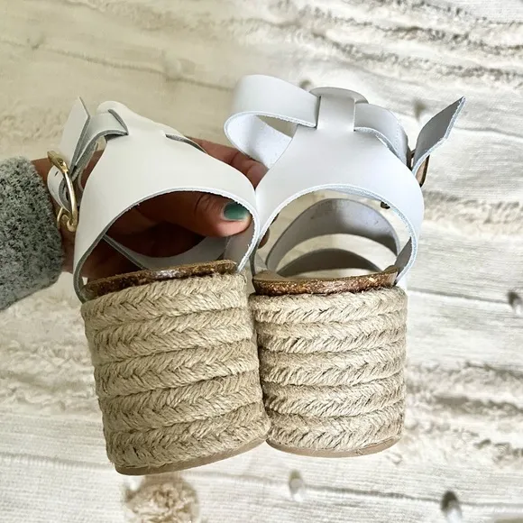 Steve Madden Kelton Espadrille Platform Sandal white size 7