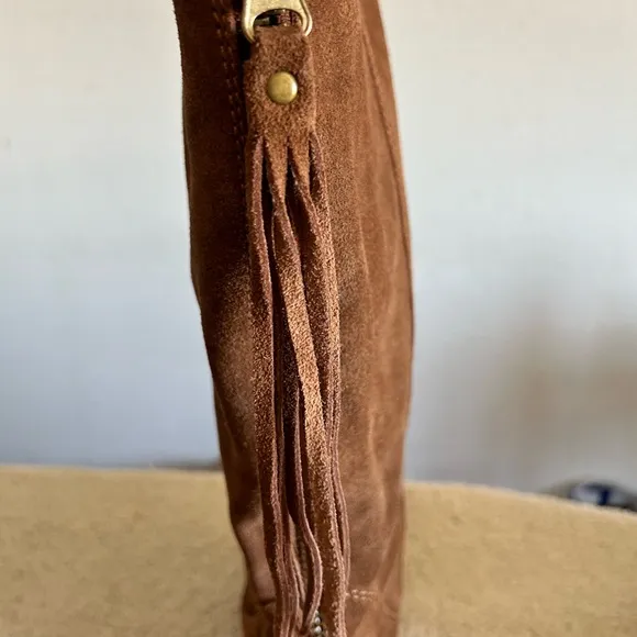 Steve Madden l 8.5 Suede Leather Exposed Back Zipper Knee High Flats Boots