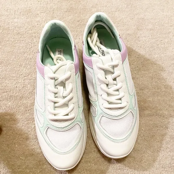 STEVE MADDEN Leather Platform Sneakers