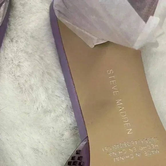Steve Madden Purple Rhinestone Block Heel Slides