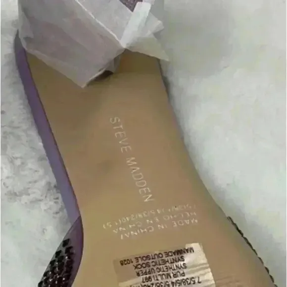 Steve Madden Purple Rhinestone Block Heel Slides