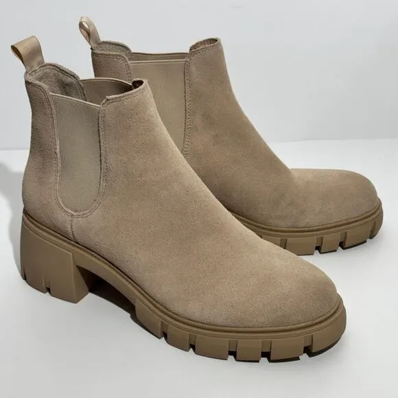 Steve Madden Sand Howler Chelsea Lug Sole Block Heel Ankle Boots Size 8.5