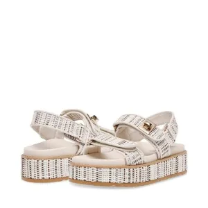 Steve Madden Women's Bigmona Platform Footbed Sandals In Beige Multi Size 9.5