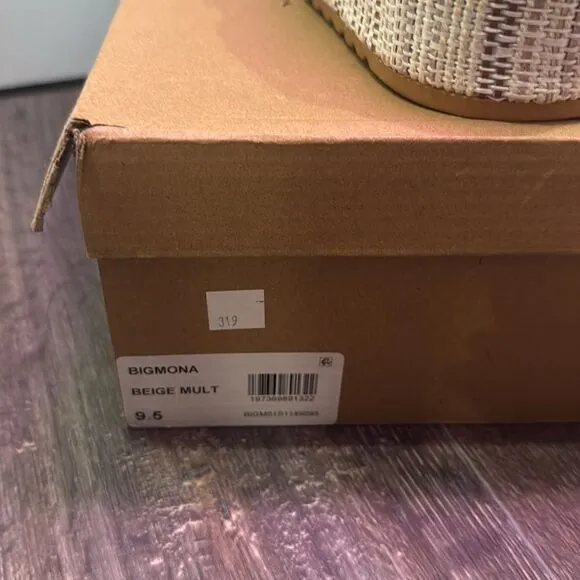 Steve Madden Women's Bigmona Platform Footbed Sandals In Beige Multi Size 9.5