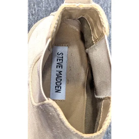 STEVE MADDEN Womens Chelsea Boots - Tan, Hadlee, Suede, Lug Sole, Size 10
