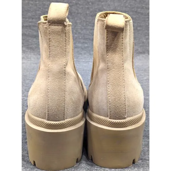 STEVE MADDEN Womens Chelsea Boots - Tan, Hadlee, Suede, Lug Sole, Size 10