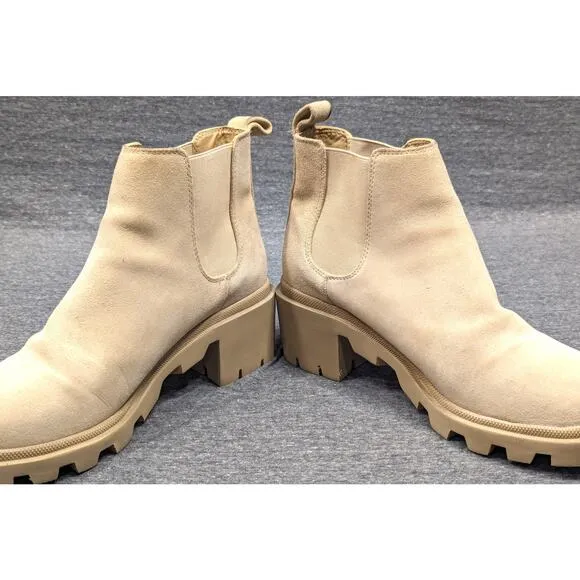 STEVE MADDEN Womens Chelsea Boots - Tan, Hadlee, Suede, Lug Sole, Size 10