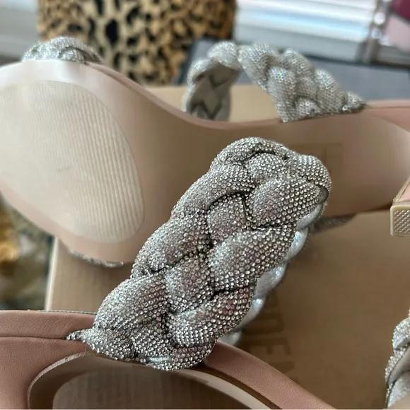 Steve Madden Women's Kenley RHINESTONE Braided Strap Sandals - Sz 10 - NWT
