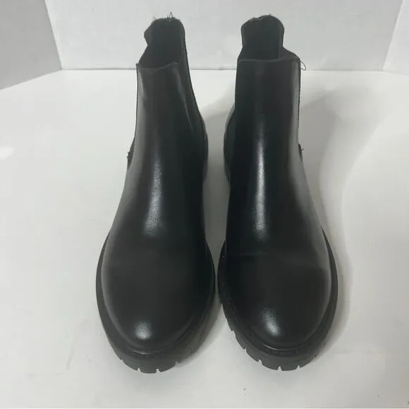 Steve Madden Women's Leopold Black Leather Chelsea Boot size 8.5