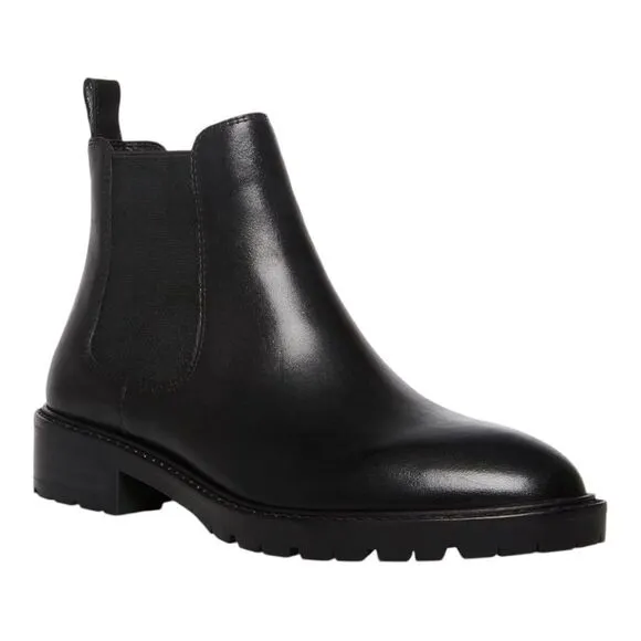 Steve Madden Women's Leopold Black Leather Chelsea Boot size 8.5