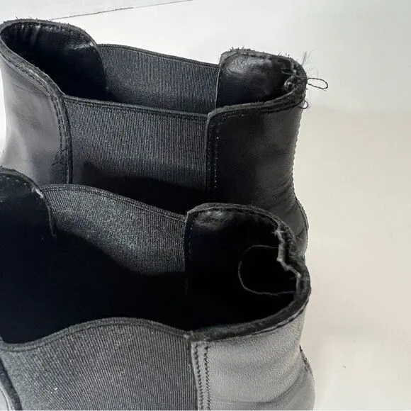 Steve Madden Women's Leopold Black Leather Chelsea Boot size 8.5
