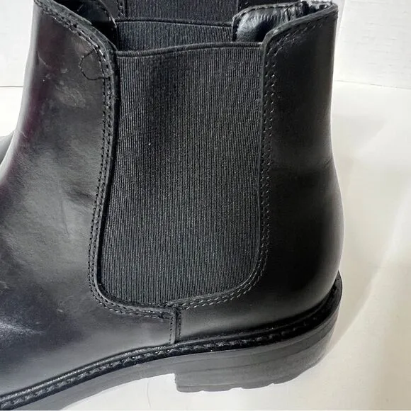 Steve Madden Women's Leopold Black Leather Chelsea Boot size 8.5