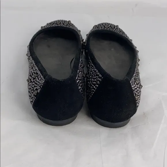 Stuart Weitzman 6.5 Nubeads Haze Black Suede Flats