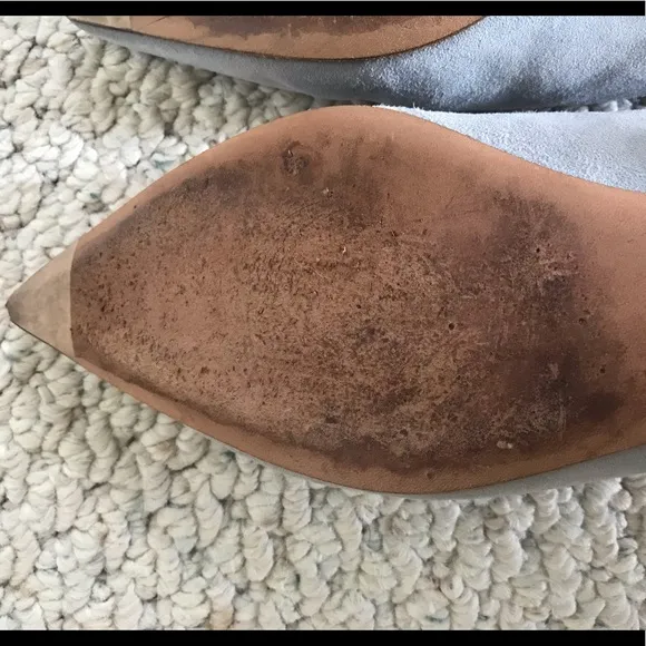 Stuart Weitzman Adela Blue Grey Suede Flats
