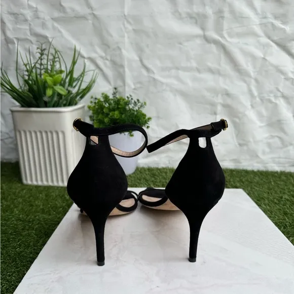 STUART WEITZMAN AMELINA SUEDE SANDAL BLACK NUDIST size 11 85mm $450