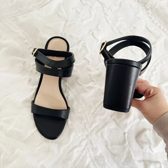 Stuart Weitzman Ava Ankle 75 wedge Sandal in Black Size 5.5