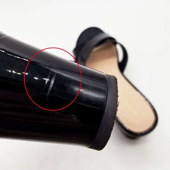 Stuart Weitzman Avenue 65 Flatform Wedge Slide Sandal Black Patent Leather $395