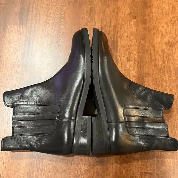 Stuart Weitzman Basilico Boots Black Size 6 Leather Academia preppy minimalist