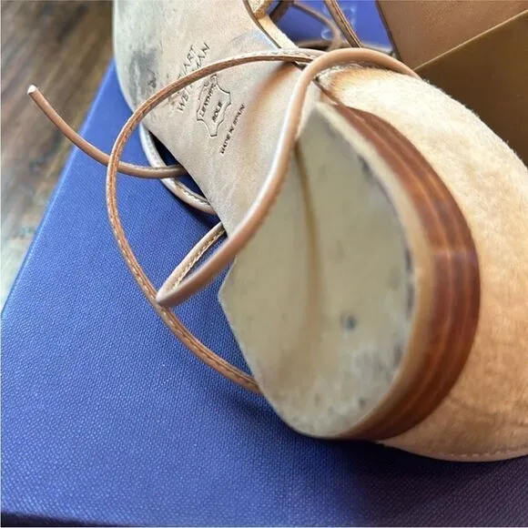 Stuart Weitzman Beige Suede d'Orsay flats