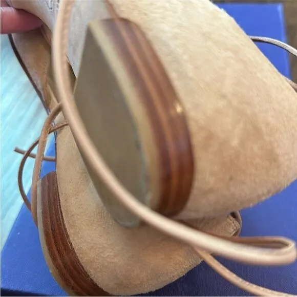 Stuart Weitzman Beige Suede d'Orsay flats