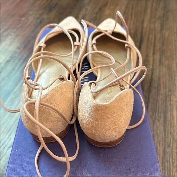 Stuart Weitzman Beige Suede d'Orsay flats
