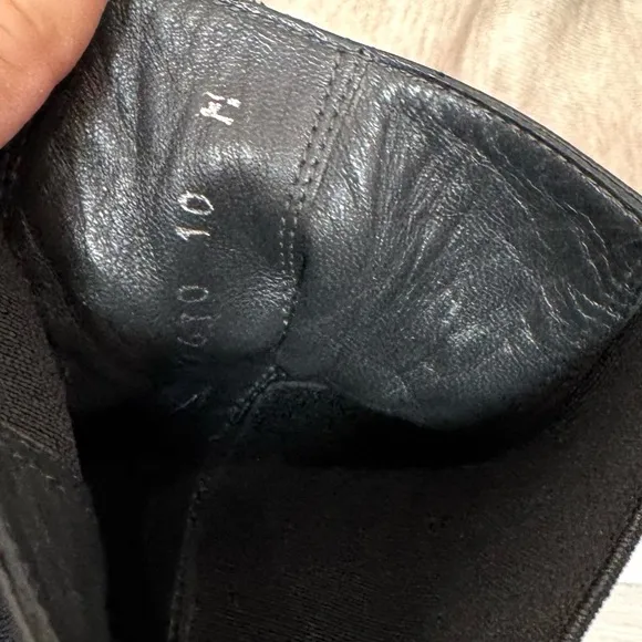Stuart Weitzman Black Chelsea Ankle Boots with Wedge Heel