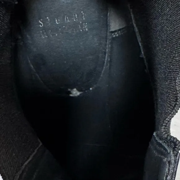 Stuart Weitzman Black Chelsea Ankle Boots with Wedge Heel