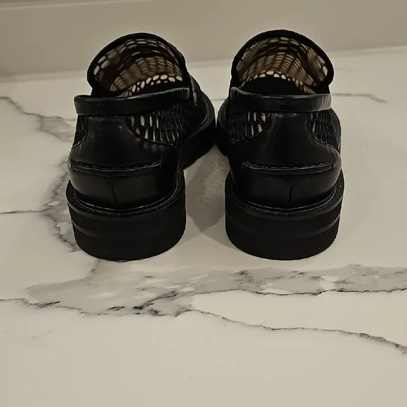 Stuart Weitzman Black Mesh Loafers