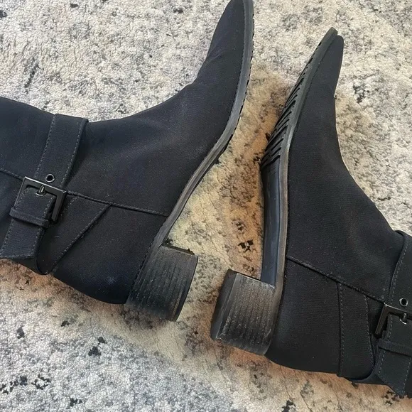 STUART WEITZMAN Black Nylon Chelsea Boots Size 8.5 NARROW