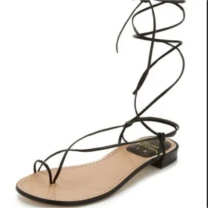 Stuart Weitzman black suede Nieta sandals 9.5
