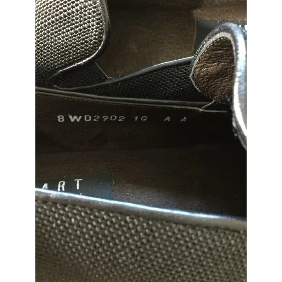 Stuart Weitzman Black Textured Slip-On Loafers Dress Shoes Size 10 AA Spain