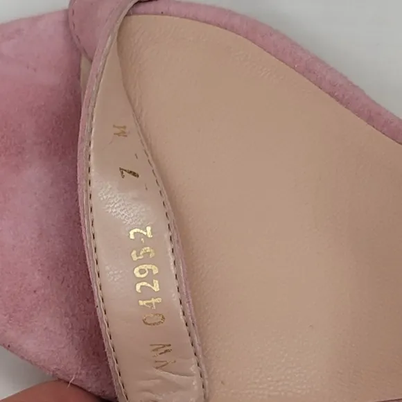 Stuart Weitzman Dusty Pink Suede Block Heels Sandals 7
