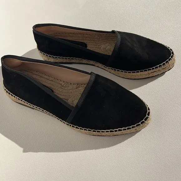 Stuart Weitzman Evon French Black Seda Suede Women's Platform Flats US 7…