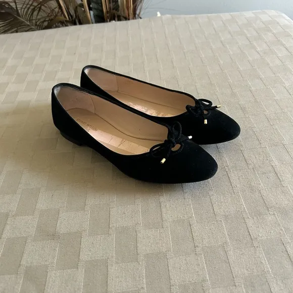 Stuart Weitzman Gabby Suede Bow Flats