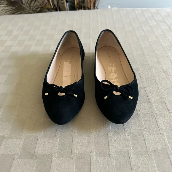 Stuart Weitzman Gabby Suede Bow Flats