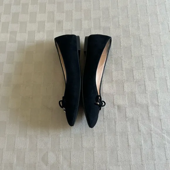 Stuart Weitzman Gabby Suede Bow Flats