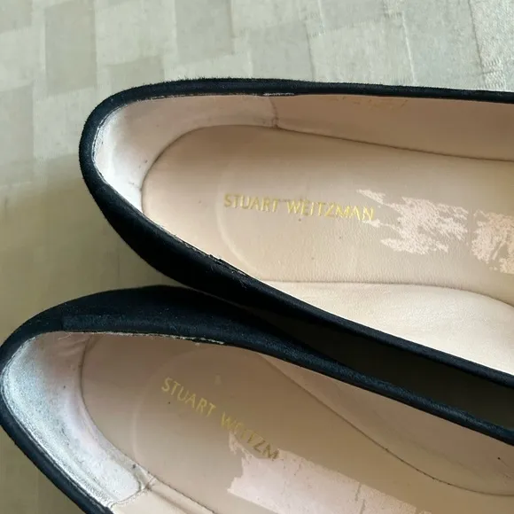 Stuart Weitzman Gabby Suede Bow Flats