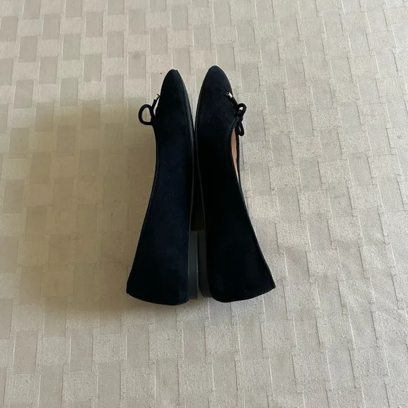 Stuart Weitzman Gabby Suede Bow Flats