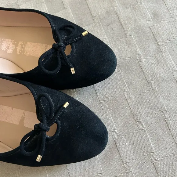 Stuart Weitzman Gabby Suede Bow Flats