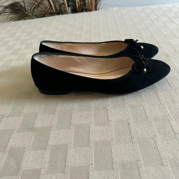 Stuart Weitzman Gabby Suede Bow Flats