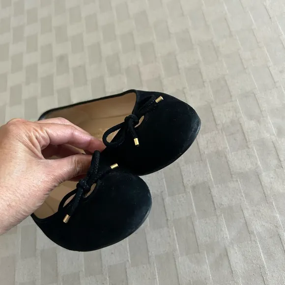 Stuart Weitzman Gabby Suede Bow Flats