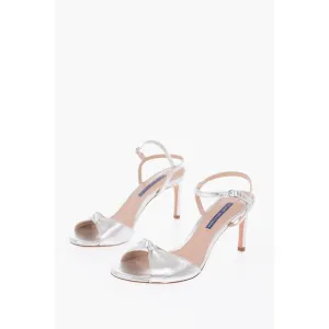 Stuart Weitzman Gloria 80 Silver Leather Sandals Heels Womens 6