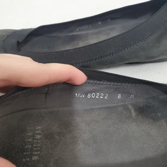 Stuart Weitzman Gray/Black Suede Ballet Flats