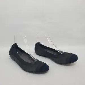 Stuart Weitzman Gray/Black Suede Ballet Flats