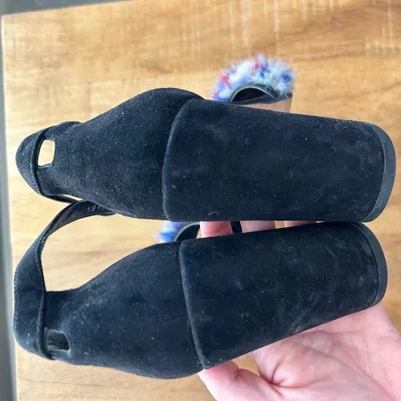 Stuart Weitzman Icelandia fur and suede high heels