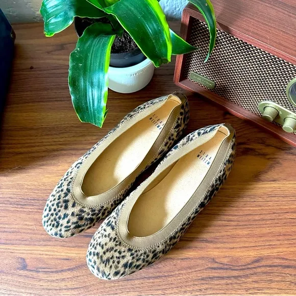 Stuart Weitzman Lastikon Leopard Print Suede Ballet Flats