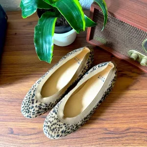 Stuart Weitzman Lastikon Leopard Print Suede Ballet Flats