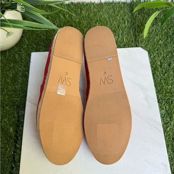 Stuart Weitzman Nugal Espadrille Flats Size Womens 8Slip On Red