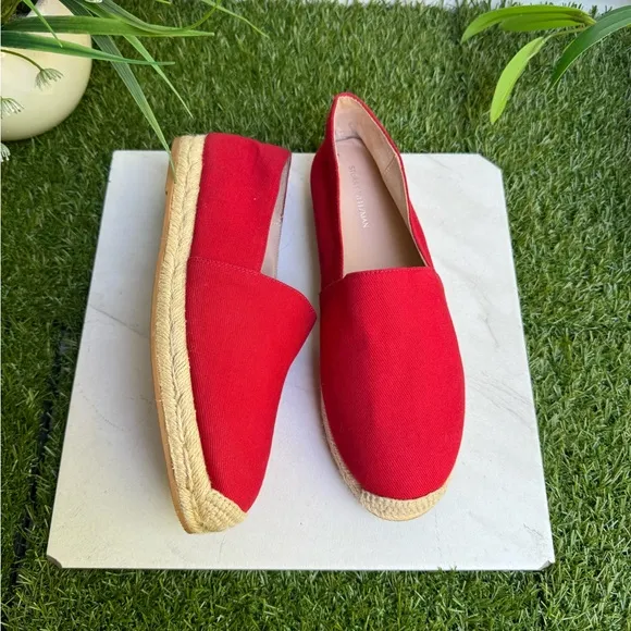Stuart Weitzman Nugal Espadrille Flats Size Womens 8Slip On Red